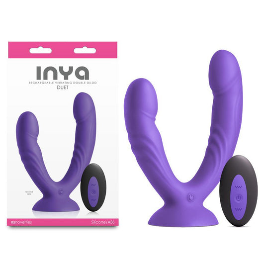 INYA Duet - USB Rechargeable Vibrating Double Dildo with Wireless Remote - Pleasure Den