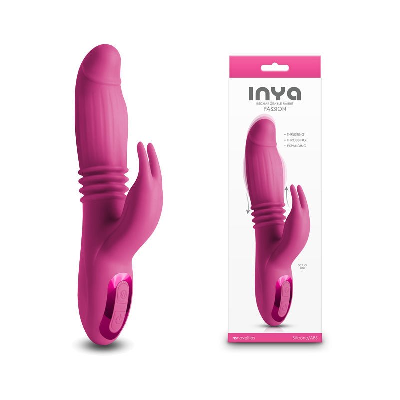 INYA Passion - 22.2 cm USB Rechargeable Thrusting Rabbit Vibrator - Pleasure Den