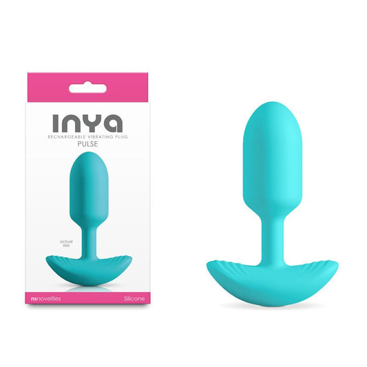 INYA Pulse - Teal - Teal 11 cm USB Rechargeable Vibrating Butt Plug - Pleasure Den