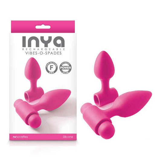 INYA Vibes-O-Spades - Pink Vibrating Butt Plugs - Set of 2 - Pleasure Den