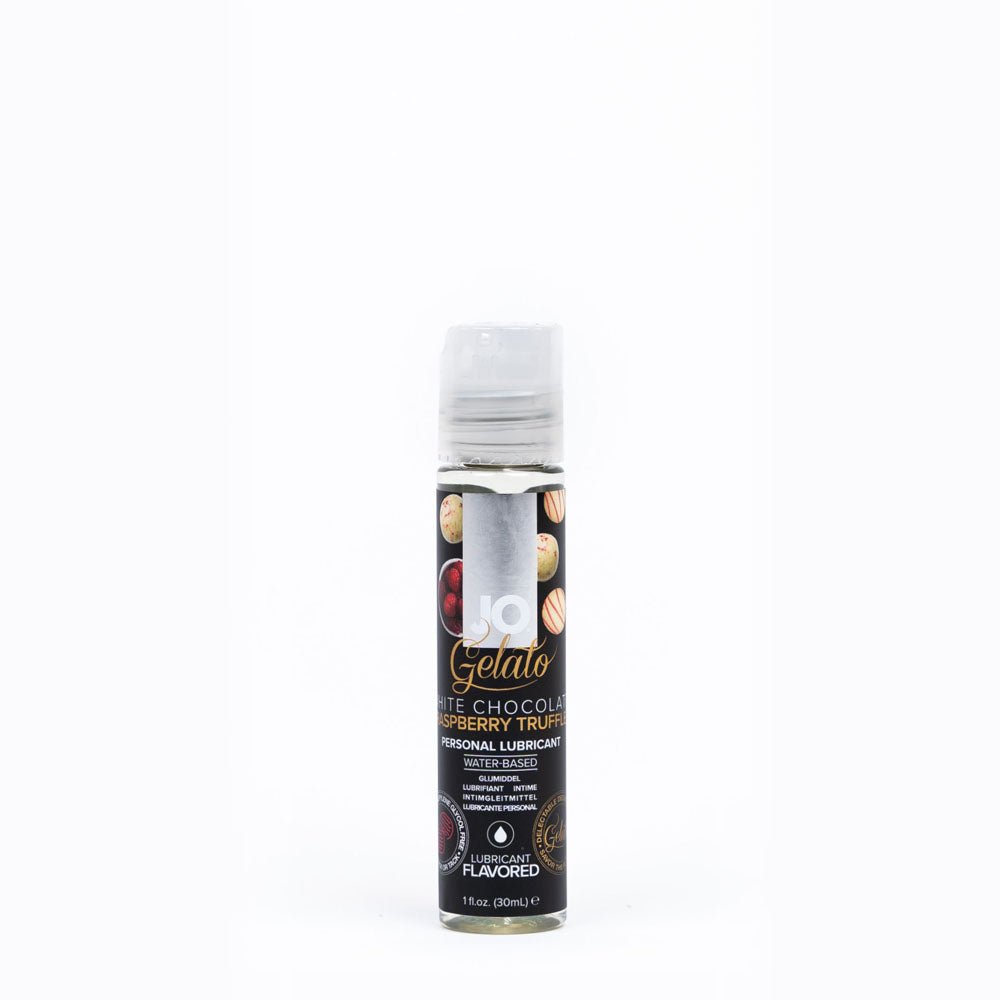 JO Gelato White Chocolate Raspberry Lube - 30 mL - White Chocolate Raspberry Flavoured Water Based Lubricant - 30 ml Bottle - Pleasure Den