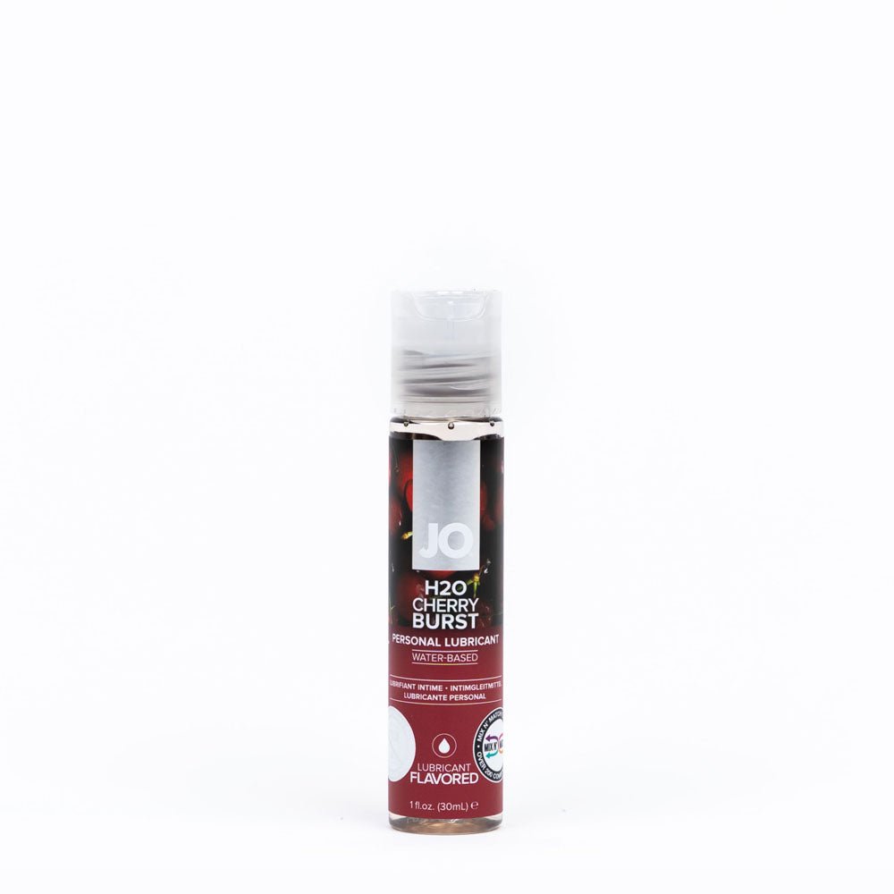 JO H2O Cherry Burst Lube - 30 mL - Cherry Flavoured Water Based Lubricant - 30 ml Bottle - Pleasure Den