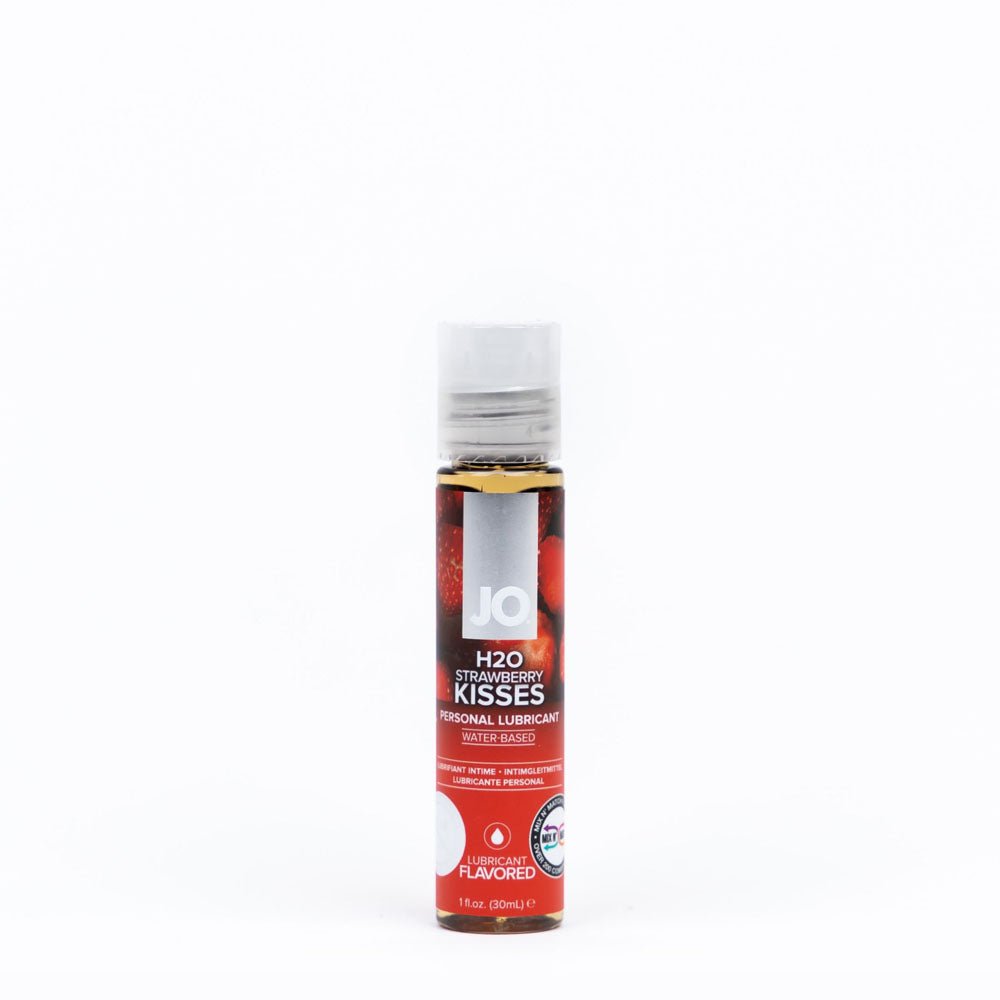 JO H2O Strawberry Kisses Lube - 30 mL - Strawberry Flavoured Water Based Lubricant - 30 ml Bottle - Pleasure Den