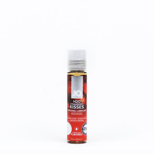 JO H2O Strawberry Kisses Lube - 30 mL - Strawberry Flavoured Water Based Lubricant - 30 ml Bottle - Pleasure Den