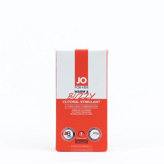 JO Warm & Buzzy Clitoral Stimulant - 10 mL - Warming Clitoral Stimulation Gel - 10 ml Tube - Pleasure Den