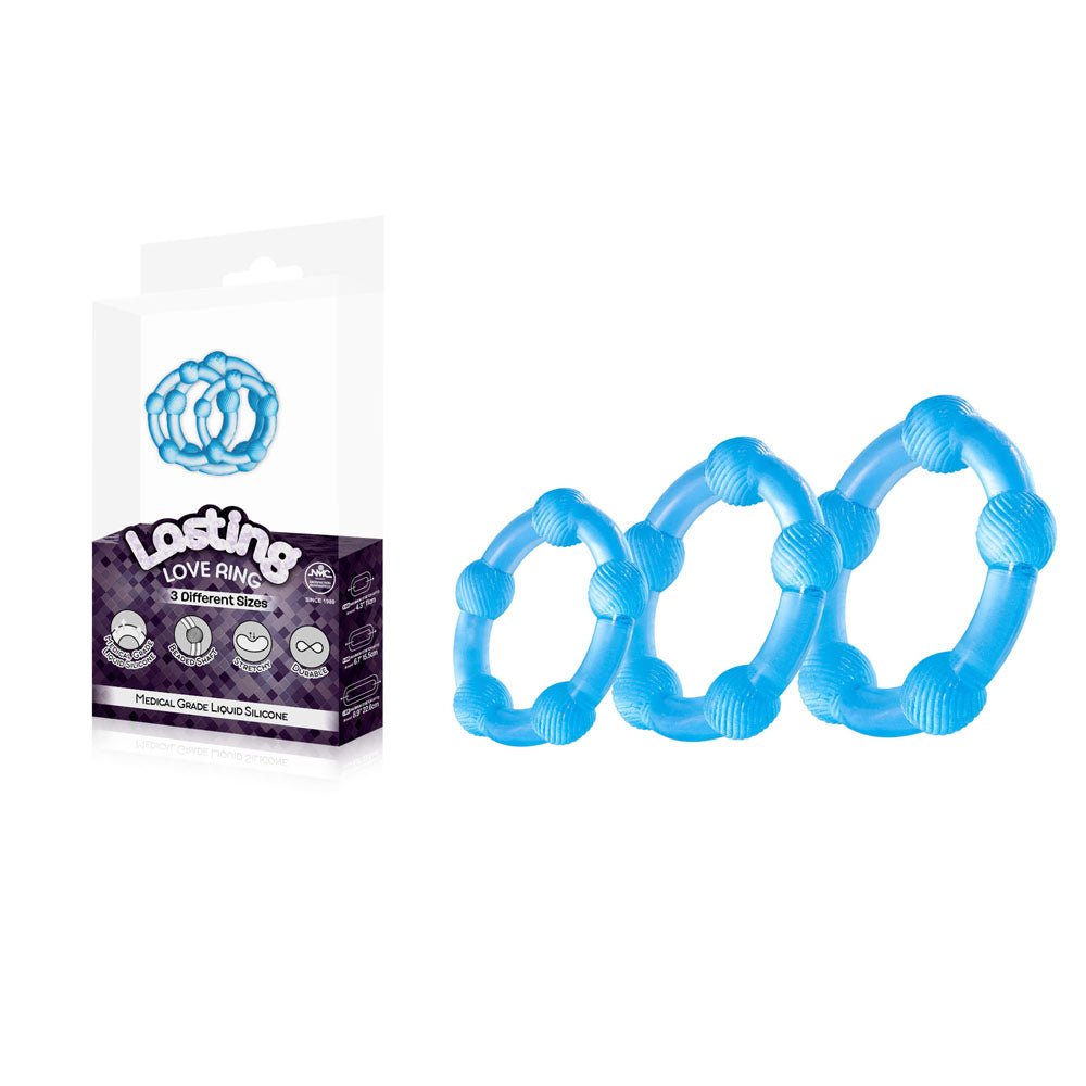 Lasting Love Ring 3 Piece Set - Beaded Cock Rings - Set of 3 Sizes - Pleasure Den