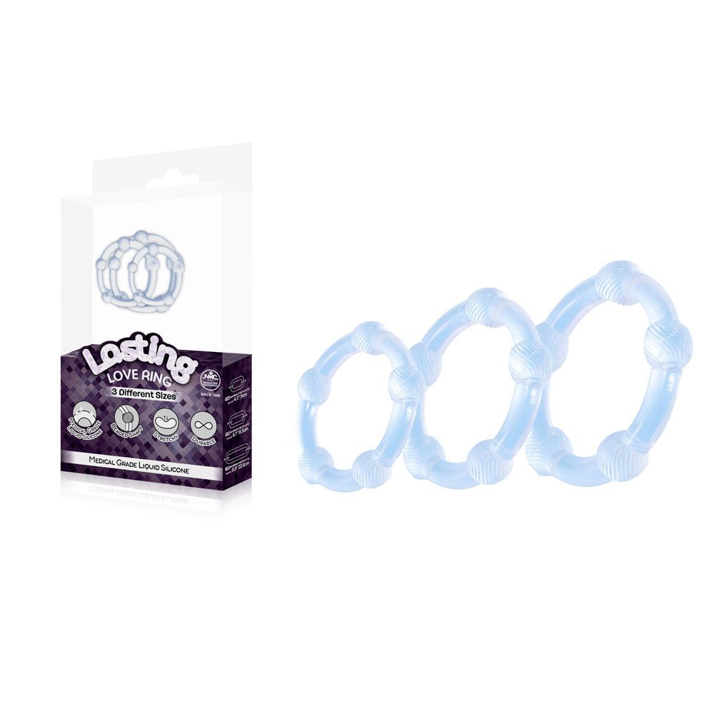 Lasting Love Ring 3 Piece Set - Beaded Cock Rings - Set of 3 Sizes - Pleasure Den