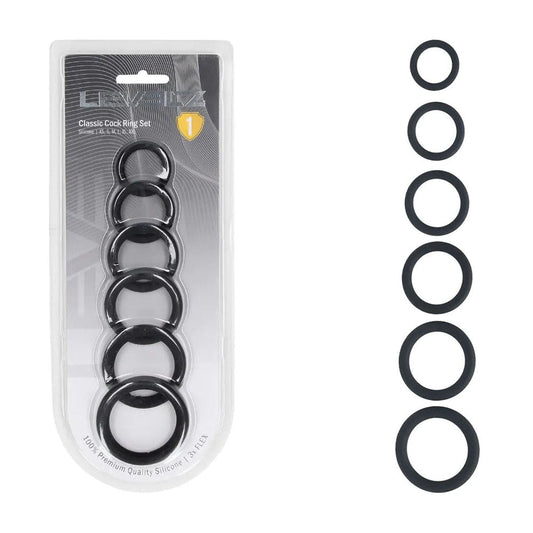 LEVELZ Classic Silicone Cock Ring Set of 6 - Cock Rings - Set of 6 Sizes - Pleasure Den