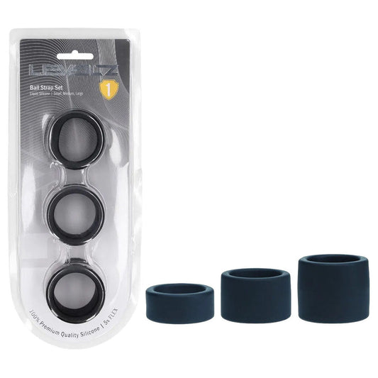 LEVELZ Liquid Silicone Ball Strap Set of 3 - Ball Stretchers - Set of 3 Sizes - Pleasure Den