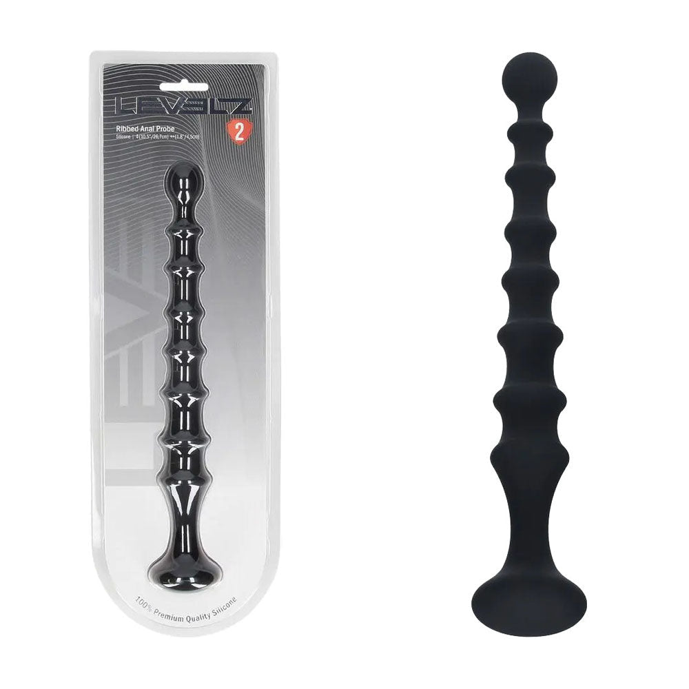 LEVELZ Ribbed Silicone Flared Anal Probe - 26.7 cm Anal Beads - Pleasure Den
