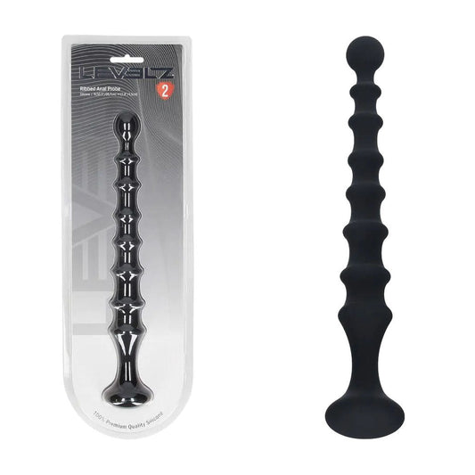 LEVELZ Ribbed Silicone Flared Anal Probe - 26.7 cm Anal Beads - Pleasure Den