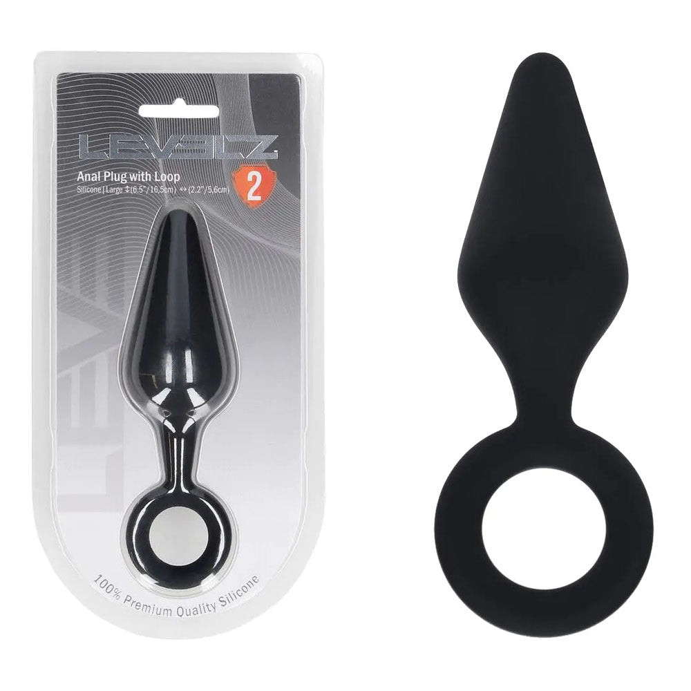 LEVELZ Silicone Anal Plug with Loop - Large - Large Butt Plug - Pleasure Den