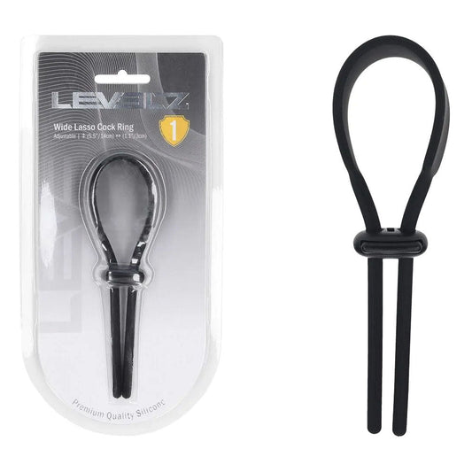 LEVELZ Wide Adjustable Silicone Lasso Cock Ring - Adjustable Cock Ring - Pleasure Den