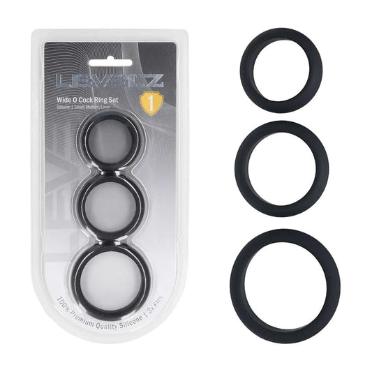 LEVELZ Wide O Silicone Cock Ring Set of 3 - S/M/L - Cock Rings - Set of 3 Sizes - Pleasure Den