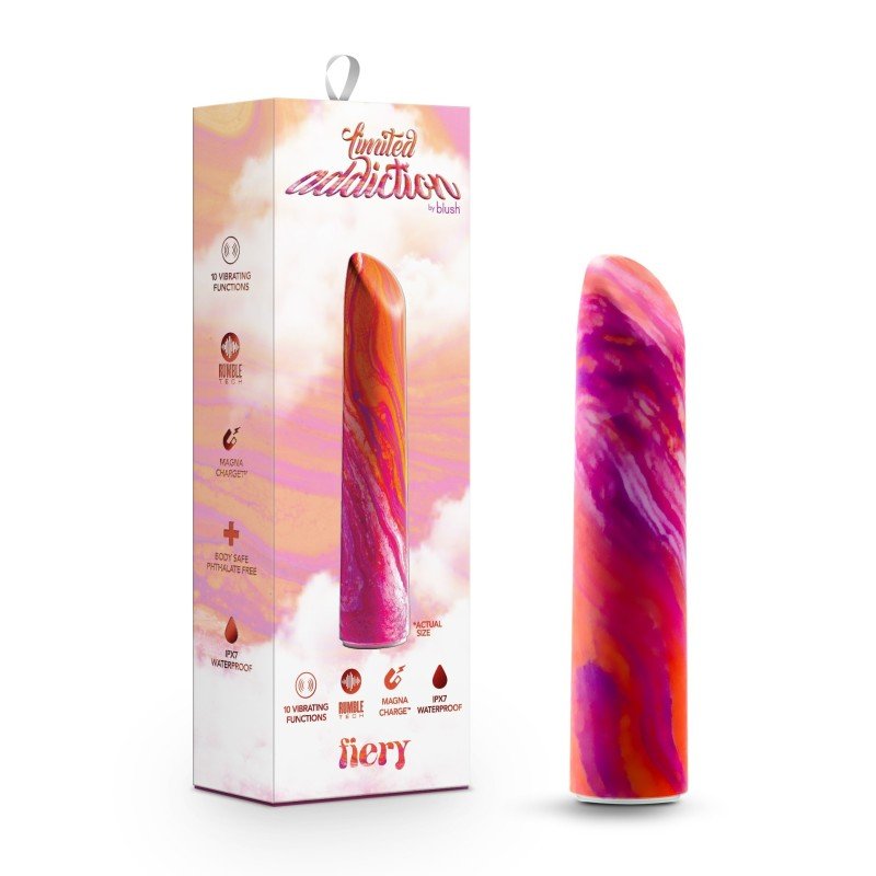 Limited Addiction Fiery - Power Vibe - Coral 10.2 cm USB Rechargeable Bullet - Pleasure Den
