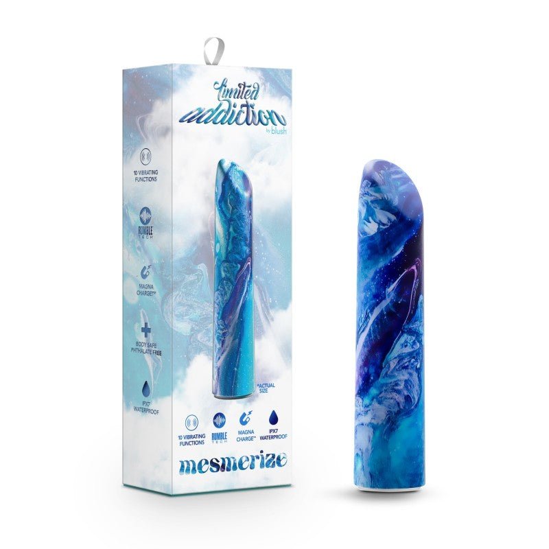 Limited Addiction Mesmerize - Power Vibe - Azure 10.2 cm USB Rechargeable Bullet - Pleasure Den