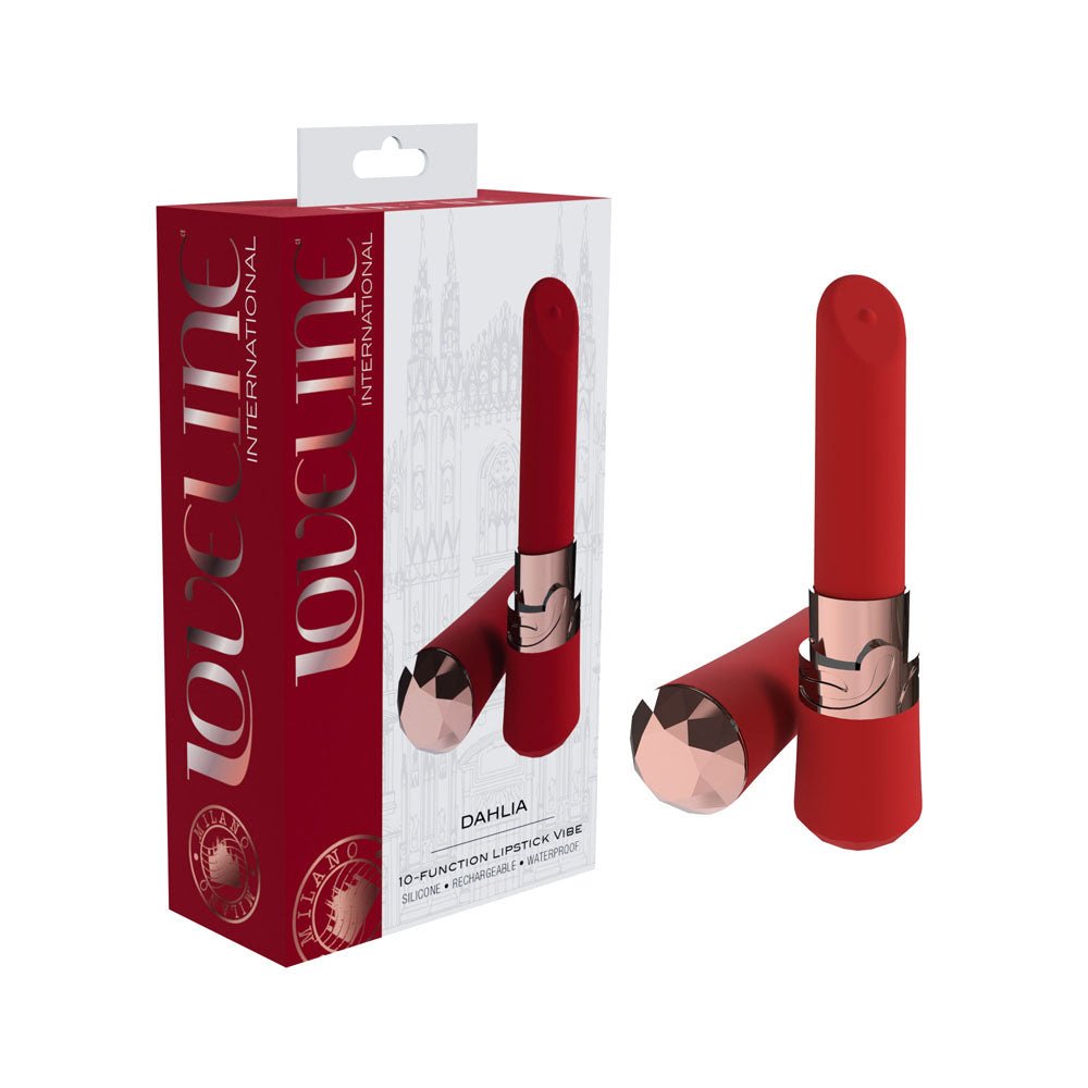 LOVELINE Dahlia - 12.5 cm USB Rechargeable Lipstick Vibrator - Pleasure Den