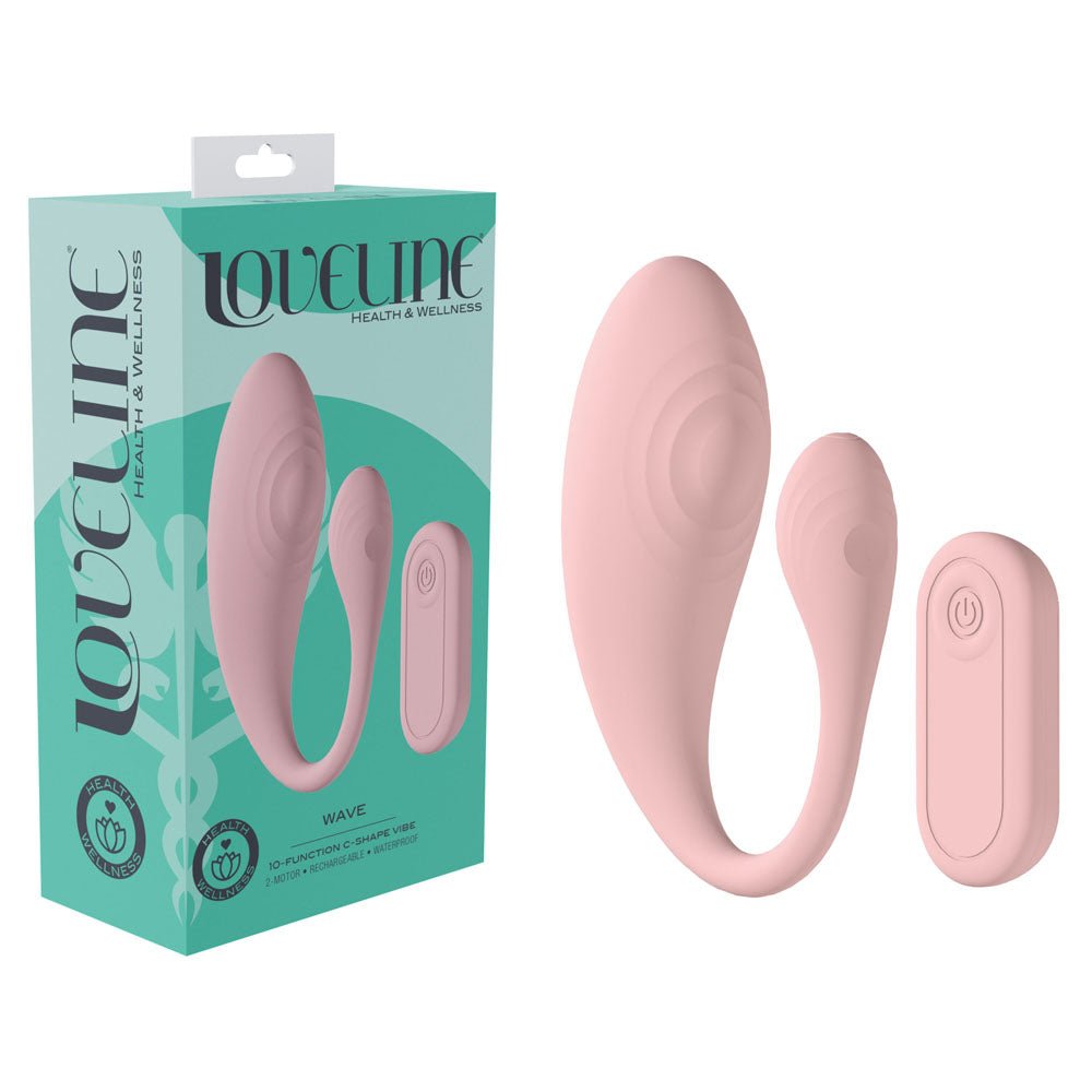 LOVELINE Wave - USB Rechargeable C-Shaped Vibrator with Remote - Pleasure Den
