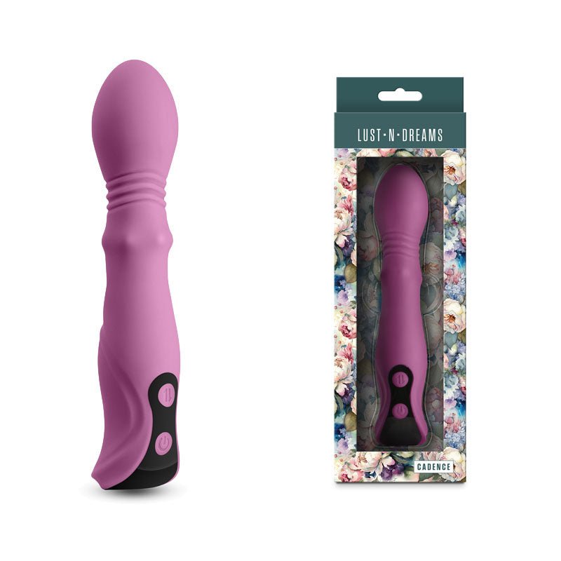 Lust-n-Dreams - Cadence - Blush - 18.2 cm USB Rechargeable Thrusting & Sliding Vibrator - Pleasure Den