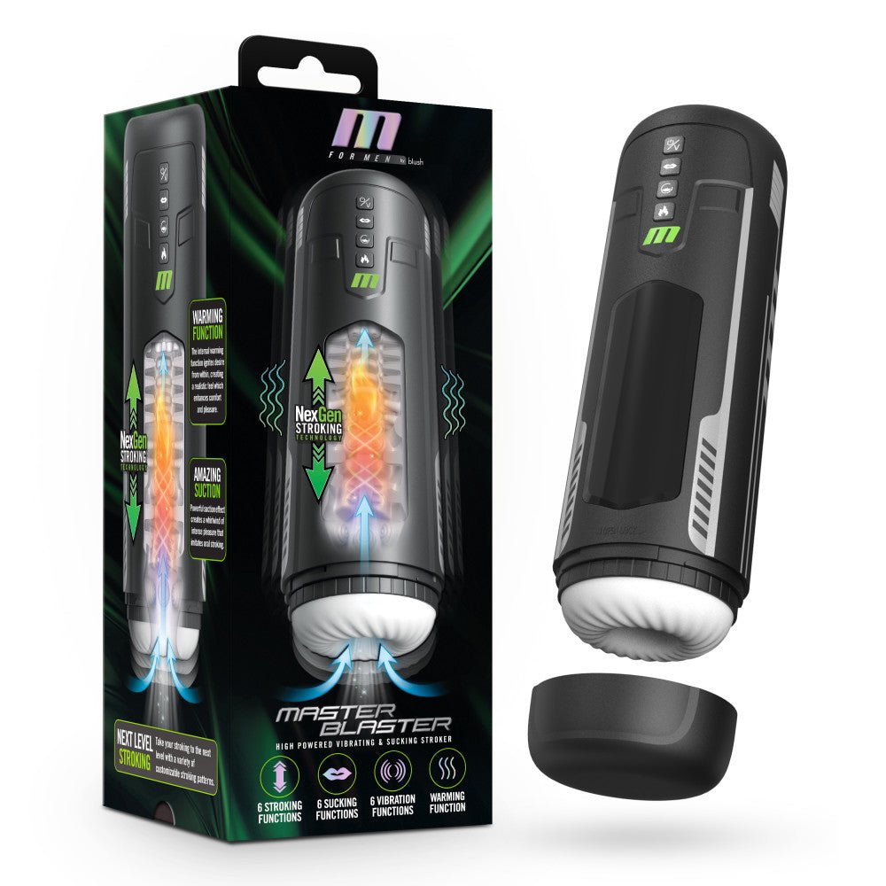 M For Men - Master Blaster - USB Rechargeable Vibrating & Sucking Auto Stroker - Pleasure Den