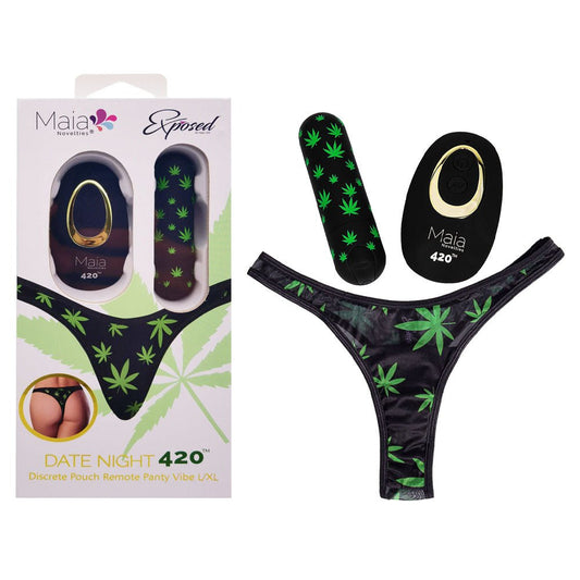 Maia DATE NIGHT 420 PANTY VIBE - S/M - S/M 420 Panty with USB Rechargeable Bullet & Remote - Pleasure Den