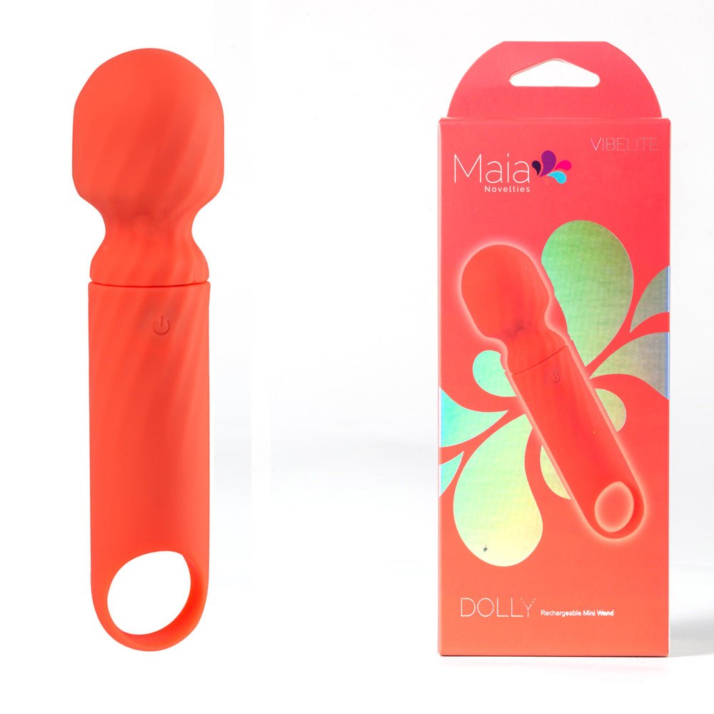 Maia DOLLY - Orange - Orange 12.7 cm USB Rechargeable Massage Wand - Pleasure Den