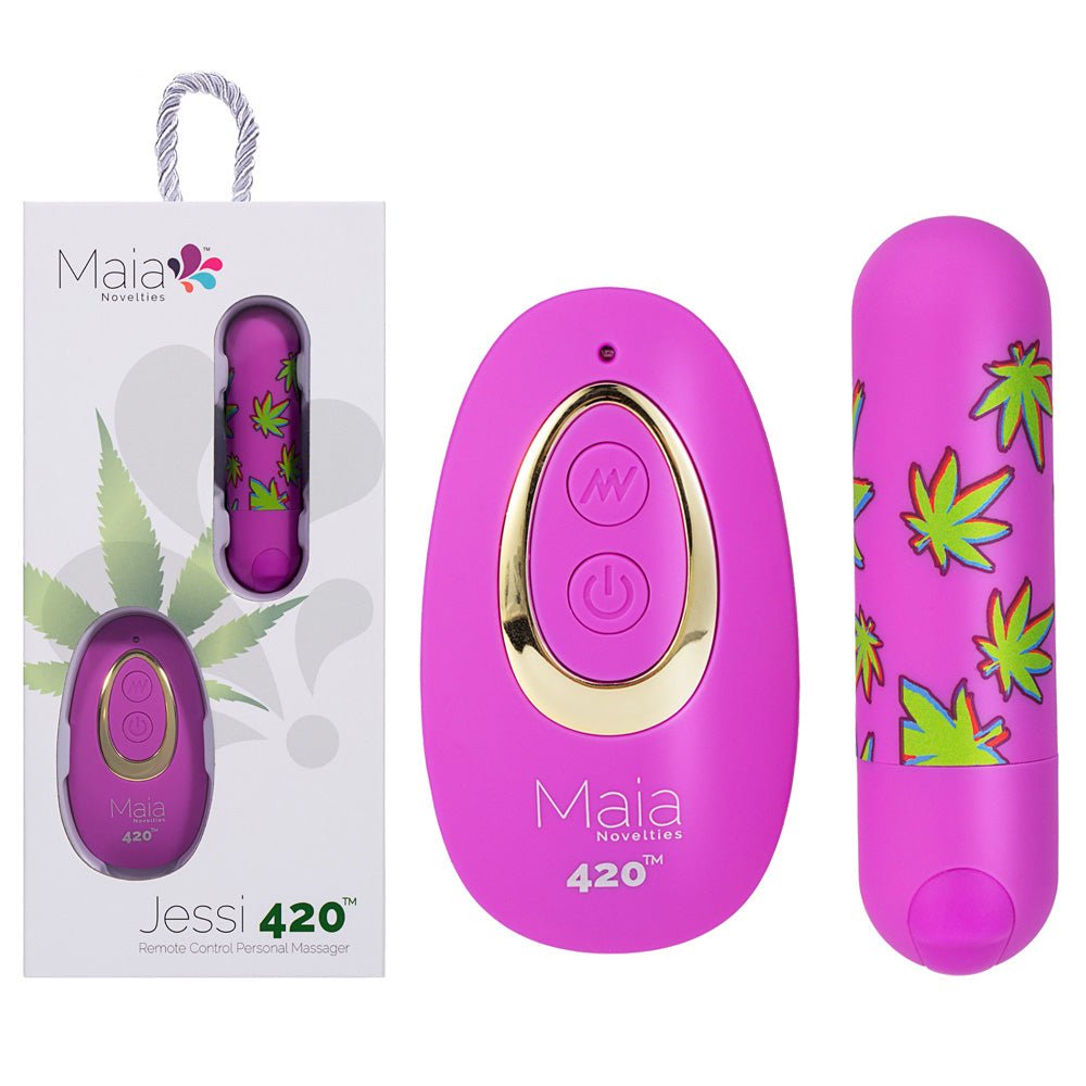 Maia JESSI 420 Remote - 7.6 cm USB Rechargeable Bullet with Wireless Remote - Pleasure Den