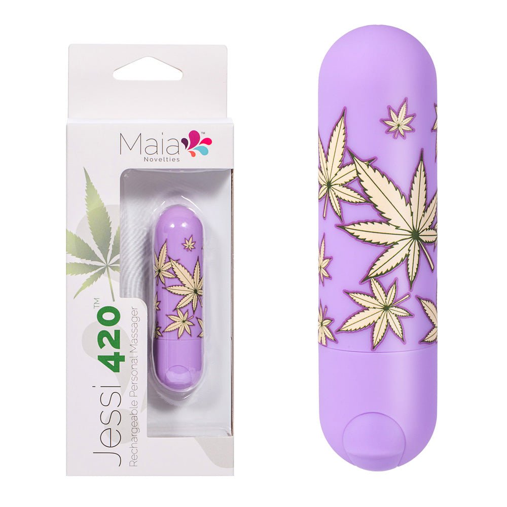 Maia Jessi 420 - Violet 7.6 cm USB Rechargeable Bullet - Pleasure Den