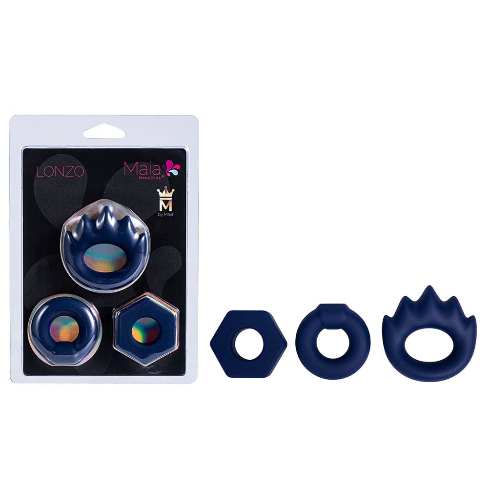 Maia LONZO - Silicone Cock Rings - Set of 3 - Pleasure Den