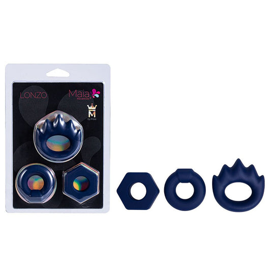 Maia LONZO - Silicone Cock Rings - Set of 3 - Pleasure Den