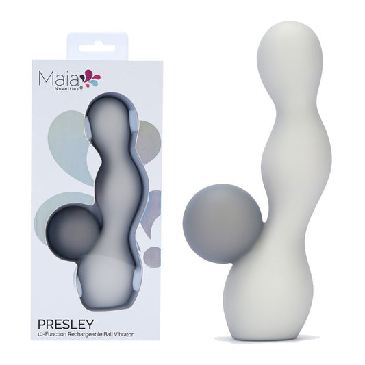 Maia PRESLEY - Grey 15.2 cm USB Rechargeable Rabbit Vibrator - Pleasure Den