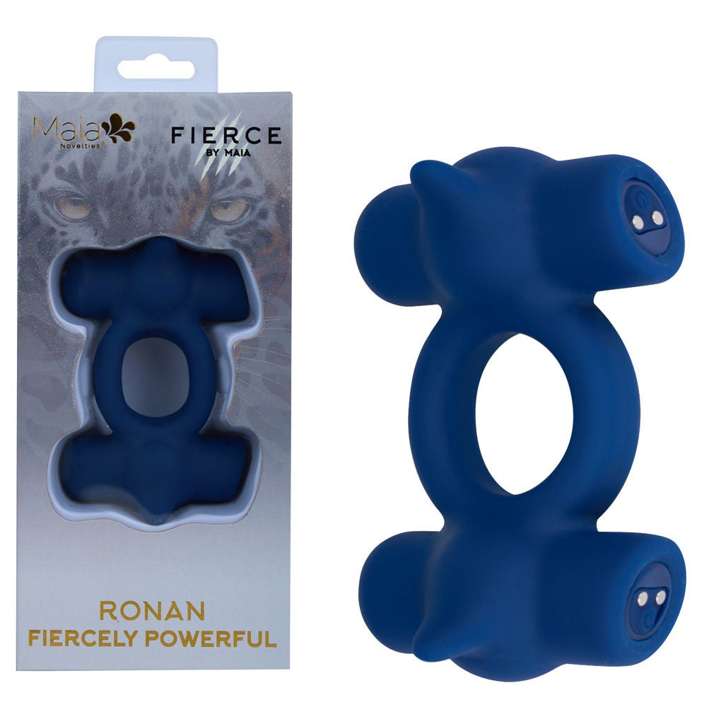 Maia RONAN - USB Rechargeable Dual Vibrating Cock Ring - Pleasure Den