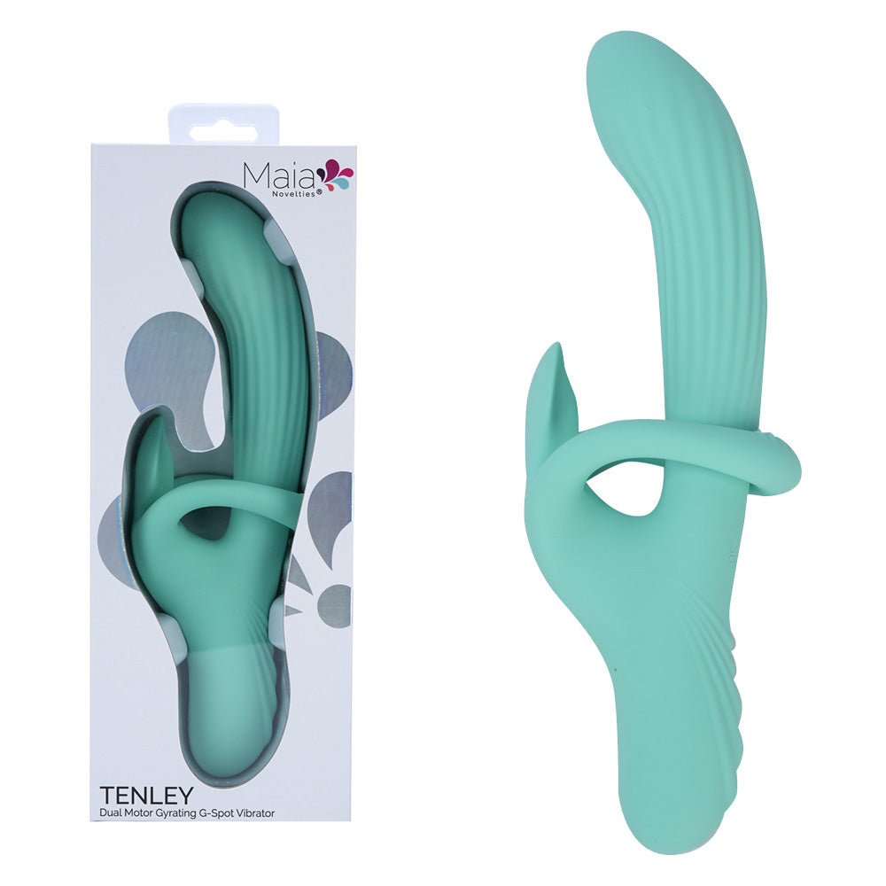 Maia TENLEY - Mint 24.1 cm USB Rechargeable Gyrating Rabbit Vibrator - Pleasure Den