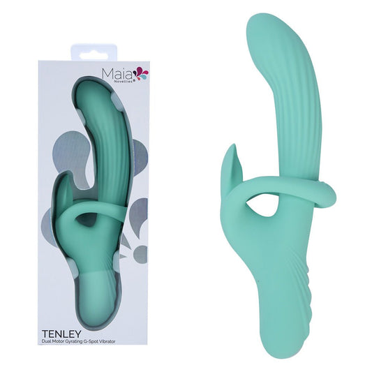 Maia TENLEY - Mint 24.1 cm USB Rechargeable Gyrating Rabbit Vibrator - Pleasure Den
