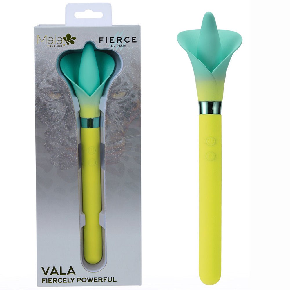 Maia VALA - /Green 22.2 cm USB Rechargeable Flower Vibrator - Pleasure Den