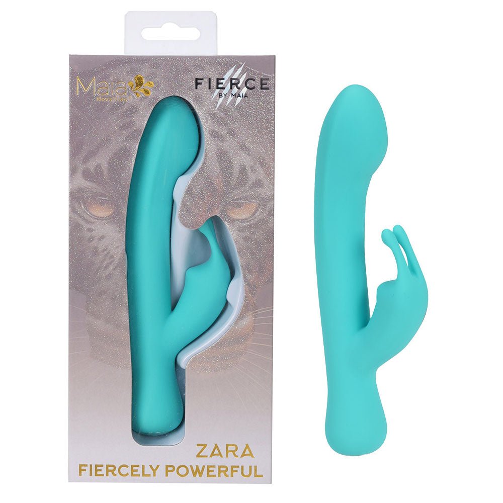 Maia ZARA - Teal - Teal 17.1 cm USB Rechargeable Rabbit Vibrator - Pleasure Den