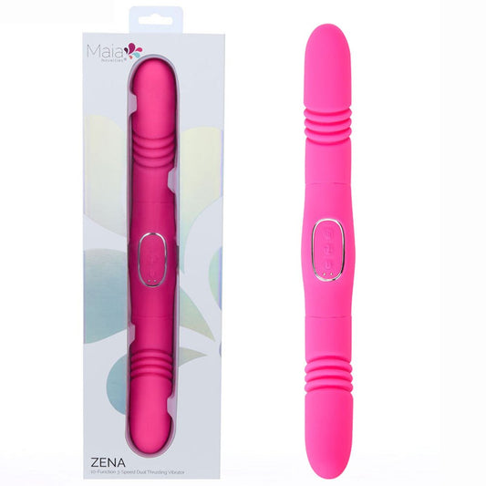 Maia ZENA - 35.5 cm USB Rechargeable Dual Thrusting Double Ended Vibrator - Pleasure Den