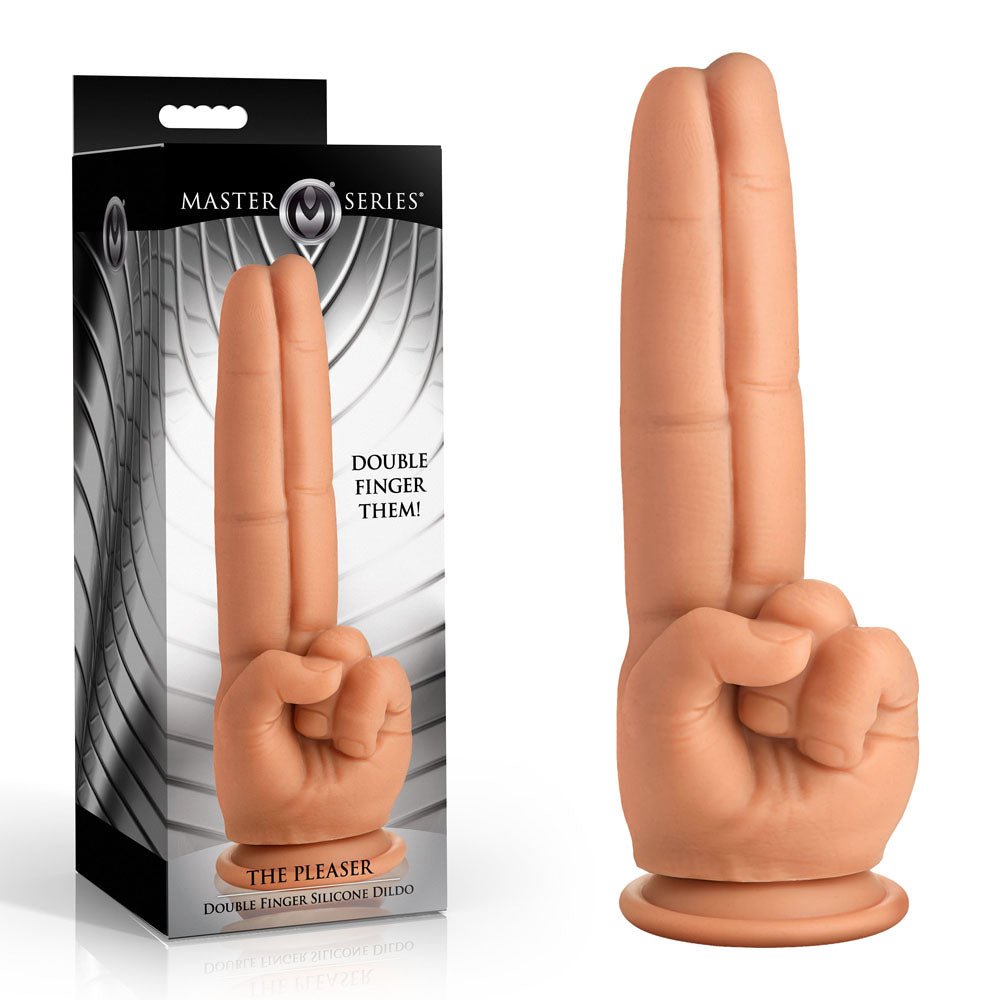Master Series The Pleaser - 23.6 cm Double Finger Dildo - Pleasure Den