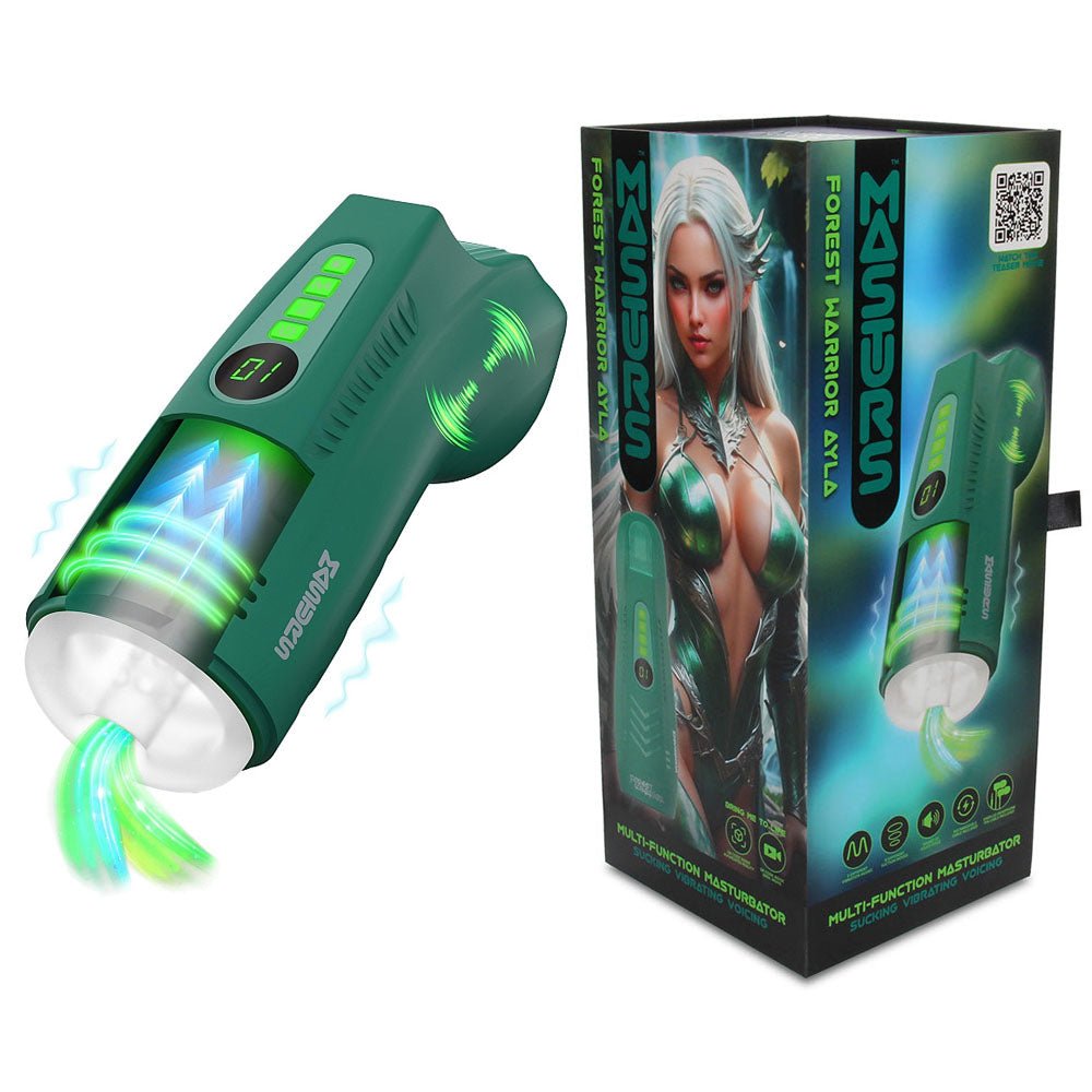MASTURS Ayla - USB Rechargeable Sucking, Vibrating & Talking Auto Stroker with Augmented Reality - Pleasure Den