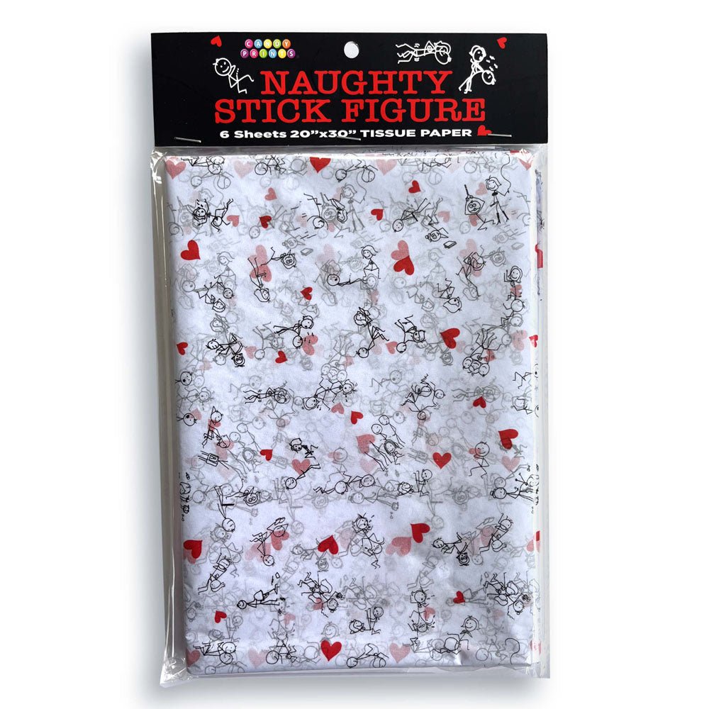 Naughty Stick Figure Tissue Paper Sheets - Novelty Decoration Sheets - 6 Pack - Pleasure Den