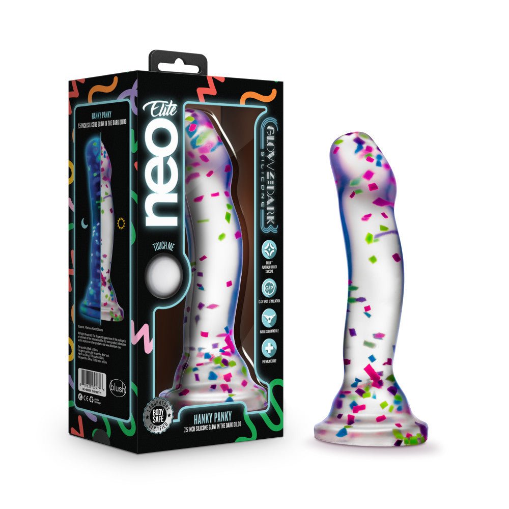Neo Elite Glow Hanky Panky - Glow In Dark 19 cm Dong - Pleasure Den