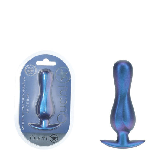 OUCH! Curvy Anal Plug - Metallic - Metallic 11.7 cm Butt Plug - Pleasure Den
