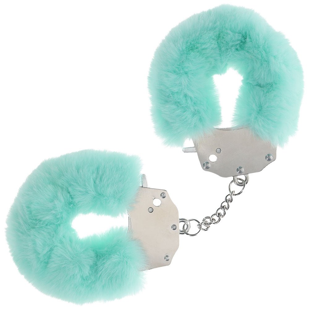 OUCH! Heavy-Duty Fluffy Cuffs - Powder - Powder Fluffy Restraints - Pleasure Den