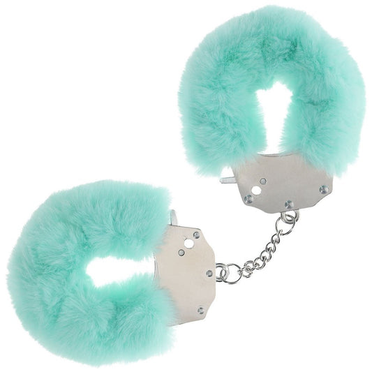 OUCH! Heavy-Duty Fluffy Cuffs - Powder - Powder Fluffy Restraints - Pleasure Den