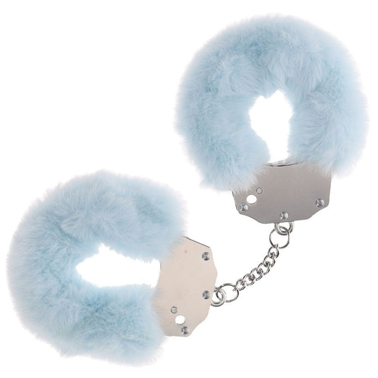 OUCH! Heavy-Duty Fluffy Cuffs - Powder - Powder Fluffy Restraints - Pleasure Den