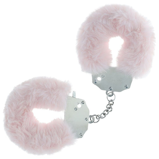 OUCH! Heavy-Duty Fluffy Cuffs - Powder - Powder Fluffy Restraints - Pleasure Den