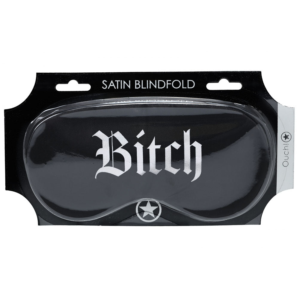 OUCH! Satin Mask - Bitch - Printed Eye Mask - Pleasure Den