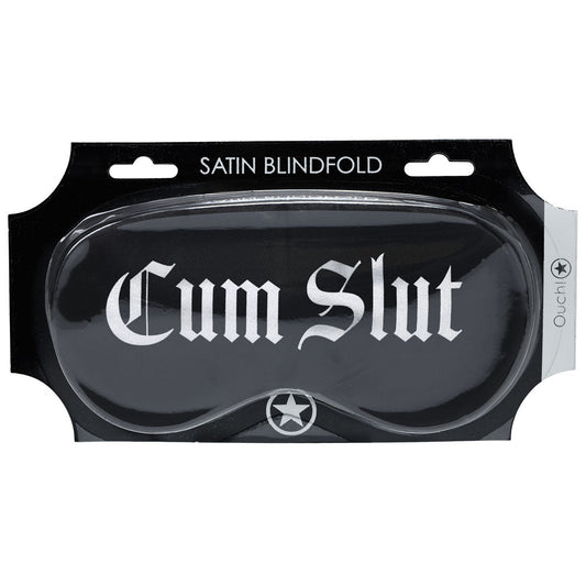 OUCH! Satin Mask - Cum Slut - Printed Eye Mask - Pleasure Den