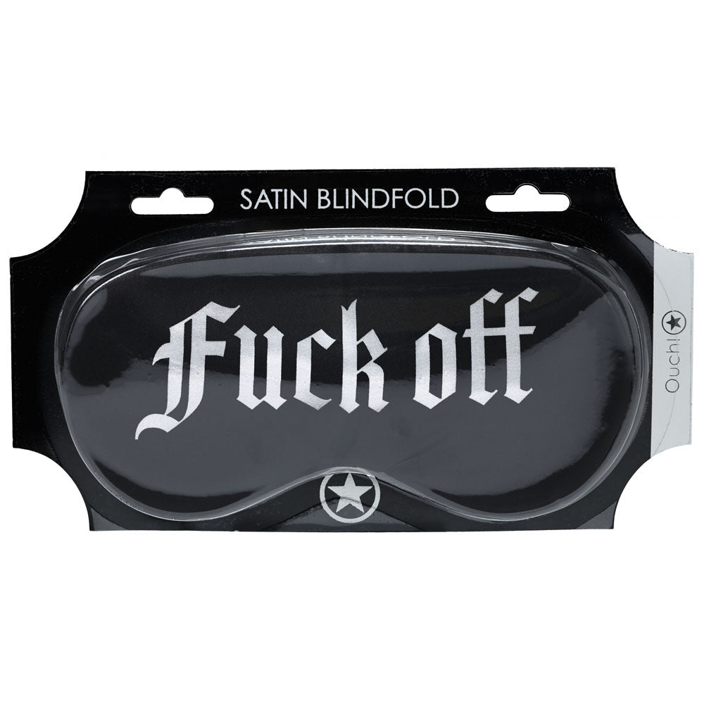 OUCH! Satin Mask - Fuck Off - Printed Eye Mask - Pleasure Den