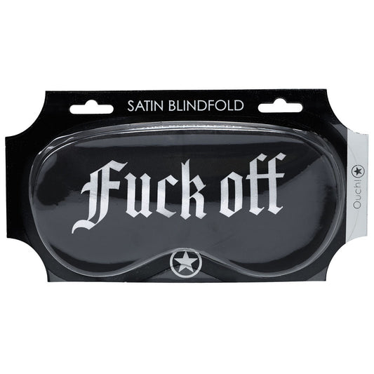 OUCH! Satin Mask - Fuck Off - Printed Eye Mask - Pleasure Den
